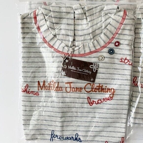 NWT Matilda Jane Blaire Striped Graphic Hoodie Top 14 Years - Picture 10 of 11